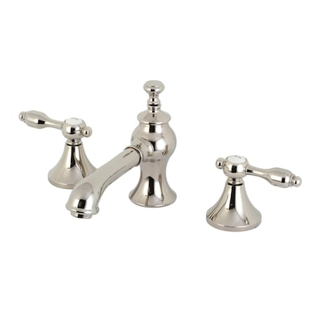 Kingston Brass KC7066TAL Tudor 8" Widespread Bathroom Faucet, Polished Nickel KC7066TAL